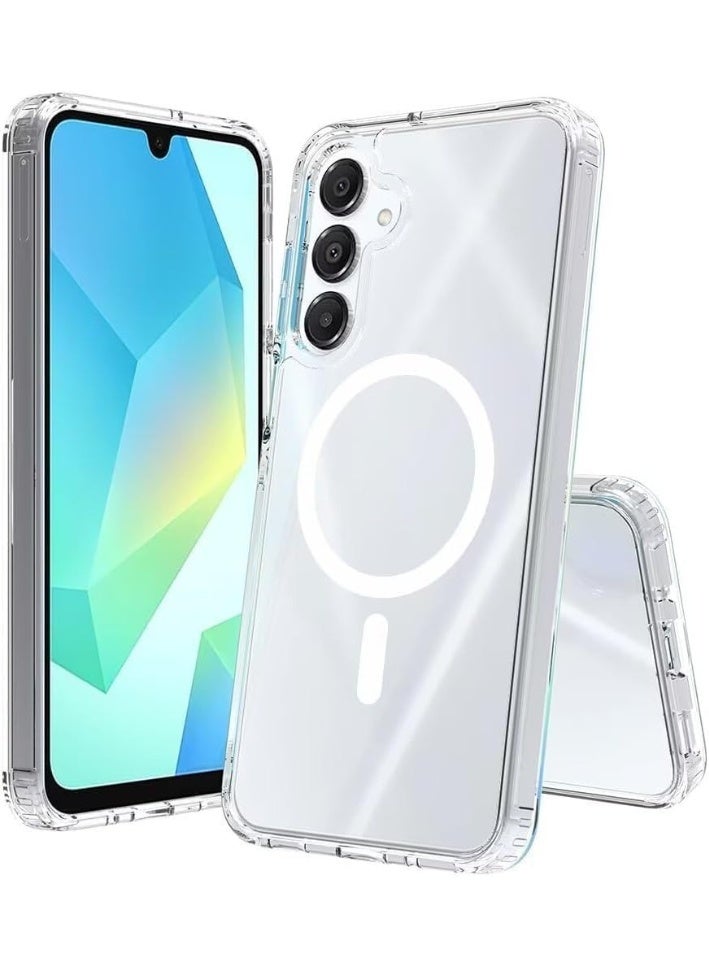 جراب شفاف لهاتف سامسونج جالاكسي A17 5G / 4G [متوافق مع ماج سيف] [مغناطيس قوي] [لا يصفر] غطاء هاتف مغناطيسي رفيع وخفيف الوزن ومتين - Image 1